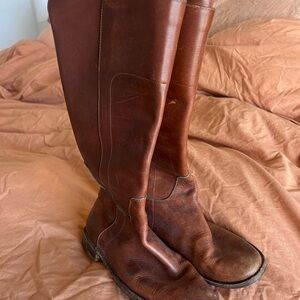 Vintage Brown Leather Riding Boots